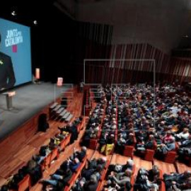 Intervenció de Carles Puigdemont a un acte electoral de Junts per Catalunya a Vic / EFE Susanna Sáez