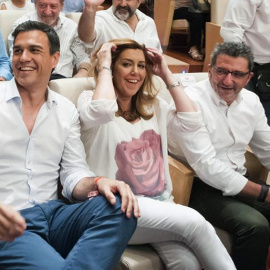 Pedro Sánchez y Susana Díaz, durante el acto. EFE/Raúl Caro