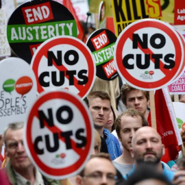 Una de tantas manifestaciones que se han celebrado en las ciudades europeas contra la austeridad. /EFE