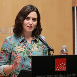 La portavoz del Partido Popular en la Asamblea de Madrid, Isable Díaz Ayuso, en rueda de prensa.Jesús Hellín - Europa Press