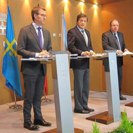 Los presidentes de Asturias, Galicia y Castilla y León, Javier Fernández, Alberto Núñez Feijó y Juan Vicente Herrera. / EFE