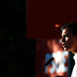El líder del PSOE, Pedro Sánchez, durante el cierre de campaña en Madrid. / EFE