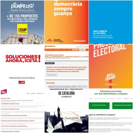 Collage de programas para las elecciones de Catalunya. EUROPA PRESS