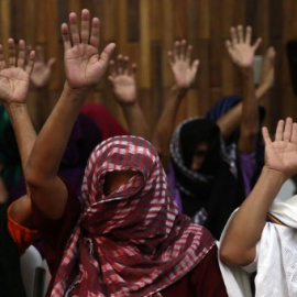 Las víctimas de esclavitud sexual durante las declaraciones en los juicios en los que fueron reconocidas las violaciones del ejército / EFE/Esteban Biba