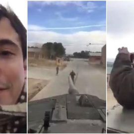 Los civiles que amenazaron a Puigdemont desde un tanque / Twitter