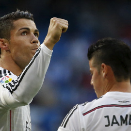 Cristiano celebra uno de sus goles al Getafe. REUTERS / Juan Medina