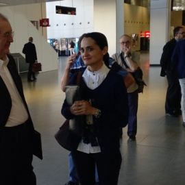 El exvicario judicial Roberto Ferrer y la exnotaria eclesiástica Carmen Amador, este lunes en los juzgados de Zaragoza | Eduardo Bayona