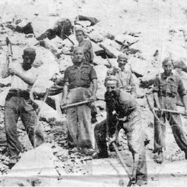 Esclavos del franquismo en el Valle de los Caídos.