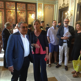 L'expaer de Lleida, Àngel Ros, i la seva successora al càrrec Montse Mínguez. Mònica Mombiela