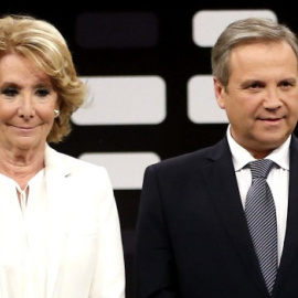 Aguirre y Carmona, en el debate de Telemadrid. Imagen: EFE