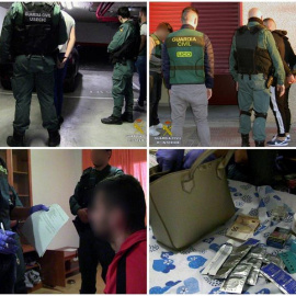 Combo de fotografías facilitadas por la Guardia Civil de una operación conjunta con la Policía de Rumanía, coordinada por Europol y Eurojust. EFE