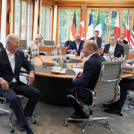 Los líderes del G7 durante su reunión en Elmau, Alemania.