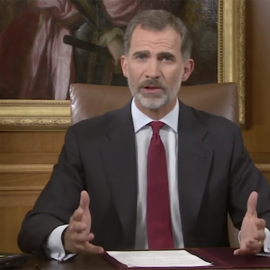 El rey Felipe VI durante su discurso televisado el 3 de octubre de 2017.   YOUTUBE