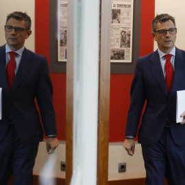 22/06/2022.- El ministro de la Presidencia, Relaciones con las Cortes y Memoria Democrática de España, Félix Bolaños, ofrece una rueda de prensa este miércoles en Madrid, tras mantener un encuentro en la Moncloa con la consellera catalana d