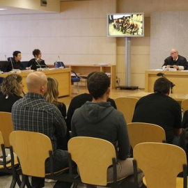 Los nueve acusados de integrar la dirección de la organización Ekin, durante el juicio contra ellos en la Audiencia Nacional. EFE/Mariscal