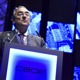 El presidente de la patronal, Juan Rosell, durante su intervención en la Asamblea General de la CEOE,.- EFE/Fernando Villar