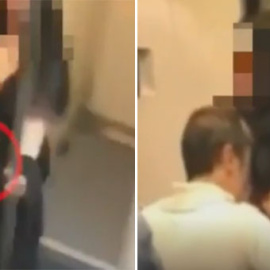 Capturas del vídeo con la agresión sexual en un cercanías de Catalunya difundido por @machismocalleje. / ATLAS