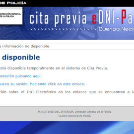 Página del Ministerio del Interior para pedir cita previa para renovar el DNI