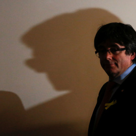 Puigdemont, en Bruselas tras su comparecencia. REUTERS/Francois Lenoir