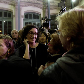 La número 2 d'ERC, Marta Rovira, després de valorar els resultats de les eleccions del 21D. EFE / Alberto Estévez
