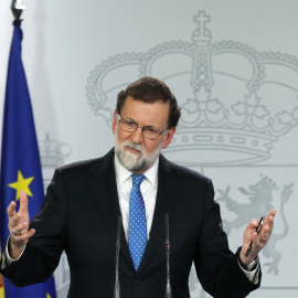 El presidente del Gobierno, Mariano Rajoy, durante la rueda de prensa en el Palacio de la Moncloa tras las elecciones del 21-D. REUTERS/Sergio Perez