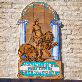 Azulejo inaugurado en la casa de Blas Infante en Coria del Río, (Sevilla, Andalucía).