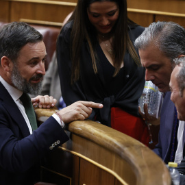 El líder de Vox, Santiago Abascal, en un pleno del Congreso de los diputados, a 30 de junio de 2022.