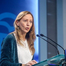 Marta González, vicesecretaria de Comunicación del PP, en declaraciones a los medios después de la reunión del Comité de Dirección del partido. EUROPA PRESS/Ricardo Rubio.