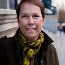 La diputada y candidata de Geroa Bai a la presidencia de Navarra, Uxue Barkos, en el Congreso. JAIRO VARGAS
