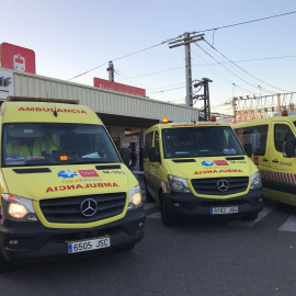 Ambulancias en la estación de Cercanías de Alcalá. EMERGENCIAS 112