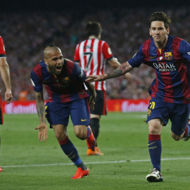 Messi celebra su gol ante el Athletic en la final de Copa. /EFE