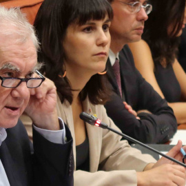 El conseller d'Acció Exterior, Relacions Institucionals i Transparència, Ernest Maragall, en compareixença en comissió al Parlament aquest dijous. / Generalitat de Catalunya.