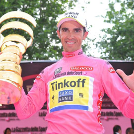 Contador tras ganar el Giro de Italia./EFE