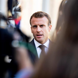 Macron, este lunes en el Palacio del Elíseo . EFE/ Etienne Laurent