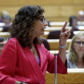 La ministra de Hacienda, María Jesús Montero, durante una intervención en la sesión de control del Gobierno en el Senado. EFE/Kiko Huesca