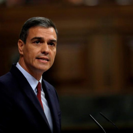 22/07/2019.- El candidato socialista a la Presidencia del Gobierno, Pedro Sánchez, durante su intervención en la primera jornada del debate de investidura que afronta el líder socialista y que puede desembocar en su elección como presidente