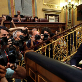 Pedro Sánchez, en el debate de investidura en el Congreso. / EMILIO NARANJO (EFE)