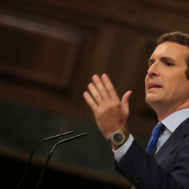 Por la tarde, el primero hablar fue Pablo Casado, el líder del PP. (SERGIO PÉREZ | REUTERS)
