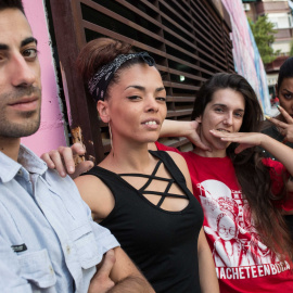 De izquierda a derecha; Falso Ídolo (Dj y productor), San, La Charli y La Prima.- JAIRO VARGAS