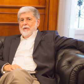 Celso Amorim en un receso del Seminario Internacional celebrado en Madrid. / AMAYA LARROUY