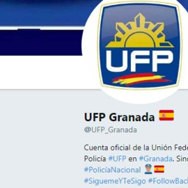 Pantallazo de la cuenta oficial de Twitter del sindicato UFP en Granada.