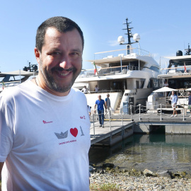 El ministro de Interior italiano, Matteo Salvini, asiste a la 58 edición del Salón Naútico de Génova. EFE/ Luca Zennaro