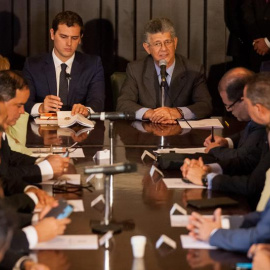 Albert Rivera durante la sesión especial de la Comisión de Política Interior del la Asamblea Nacional venezolana.- EFE/MIGUEL GUTIÉRREZ