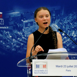 Greta Thunberg durante su discurso | Reuters