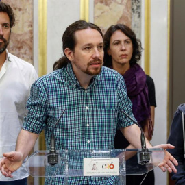 Pablo Iglesias en rueda de prensa en el Congreso / Archivo.EFE