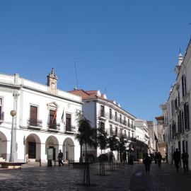 Vista de una calle en Almendralejo, Badajoz.