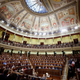 El presidente del gobierno Pedro Sánchez interviene en el hemiciclo del Congreso. EFE