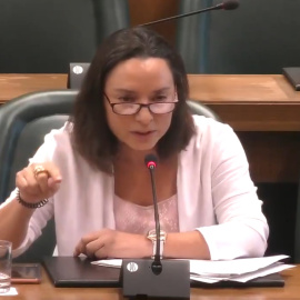 Carmen Rouco, concejala de Vox en el Ayuntamiento de Zaragoza. Imagen del vídeo