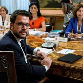 El vicepresident de la Generalitat, Pere Aragonès, en reunió a Madrid de la Comissió Mixta d'Afers Econòmics i Fiscals. EFE /  Rodrigo Jiménez