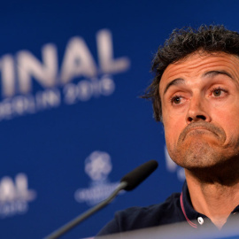 Luis Enrique, durante la rueda de prensa. REUTERS